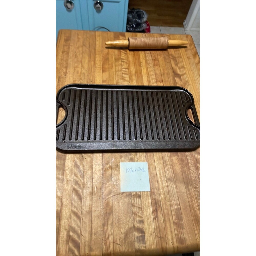 Lodge Seasoned Cast Iron Reversible Grill/Griddle 10x20 inches